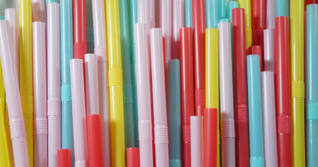 colourful plastic straws